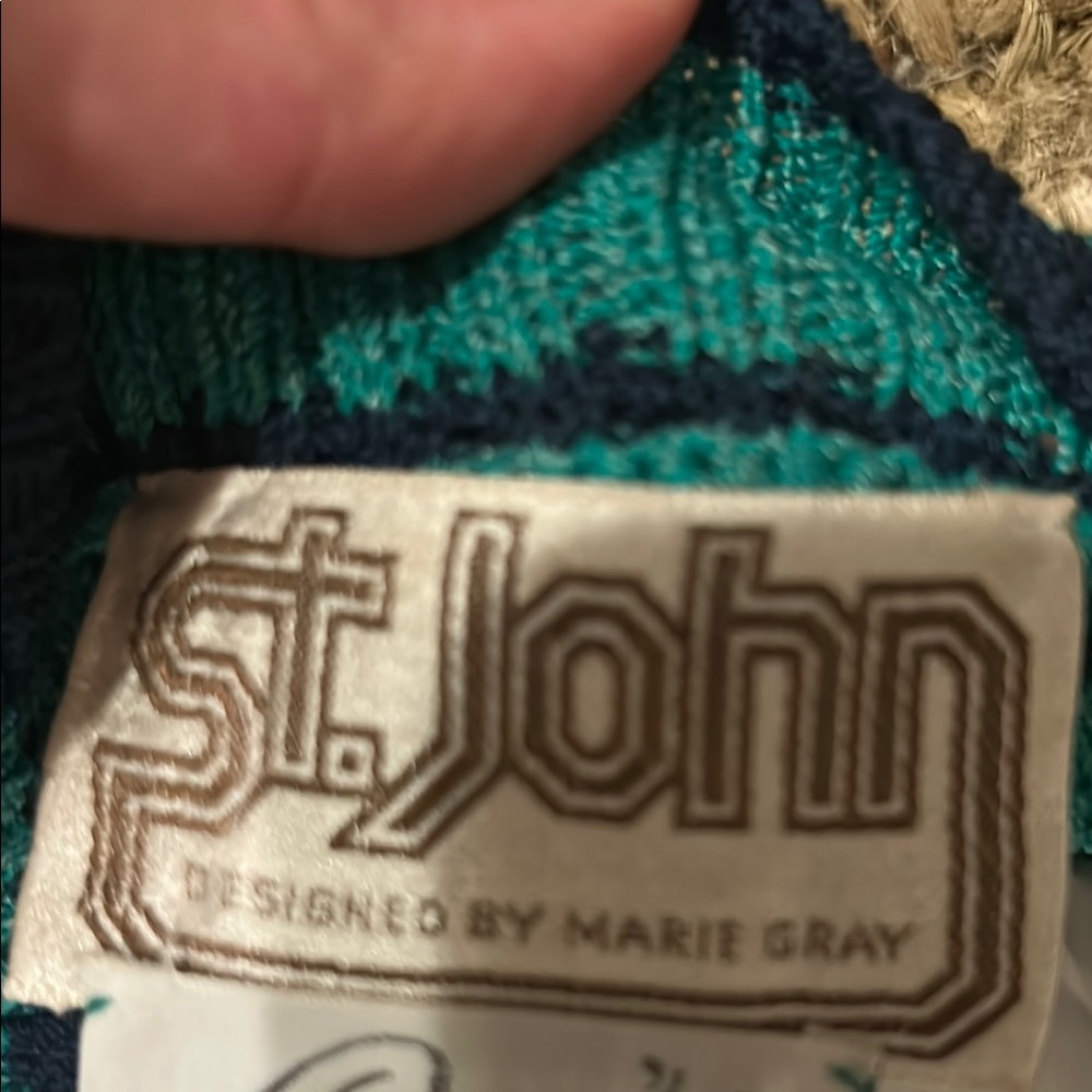 St. John Green Sheath Dress with Peter Pan Collar - Picture 2 of 2